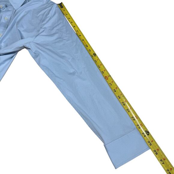 Rhone Commuter Shirt Men's Classic Fit Blue Striped L Stretch Preppy Prep Career - Picture 8 of 8